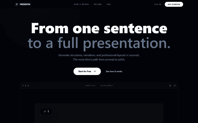 PresentAI's home page